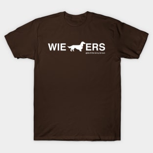 Wieners Dachshund Long Hair Coat (White) T-Shirt